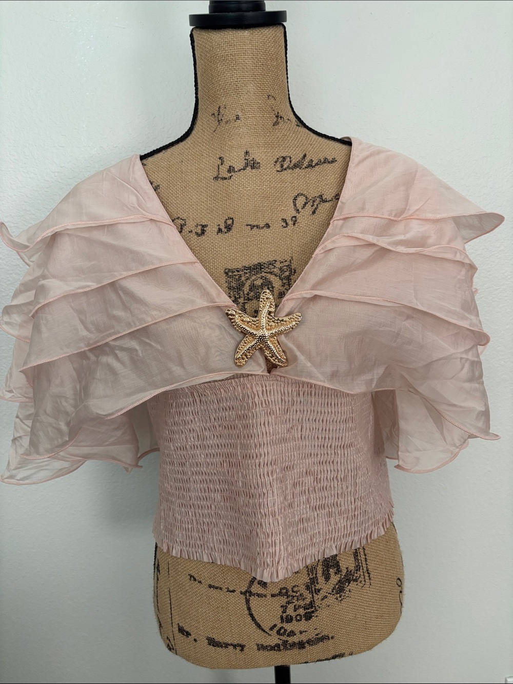 Commense Blush Pink Crinkle Blouse